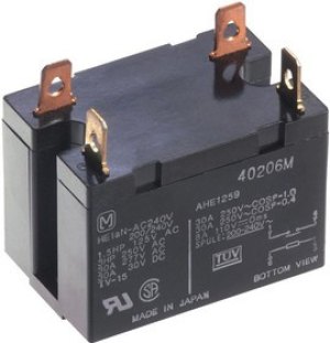 HE1AN-AC200V, Универсальное реле, серия HE, силовое, без защелки, SPST-NO, 240В AC, 30А