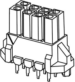 MX-44769-0401, Micro-Fit BMI Vert Hdr/Fem DR Tin 4Ckt MX-44769-0401, Micro-Fit BMI Vert Hdr/Fem DR Tin 4Ckt