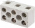 07-6225, Клемма керамическая винтовая КВ 4 мм² 3 пары контактов с крепежным отверстием (100 шт./уп.)