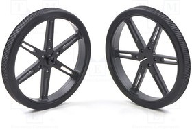 POLOLU-1430, Колесо, черный, Ось: D профиль, Кол-во шт: 2, на корпус, d: 80мм