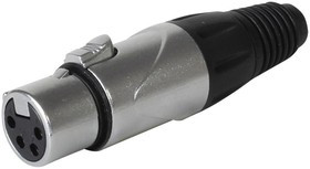 CX3F001-4P, XLR FEMALE 4P разъем SILVER / BLACK 28AC8315
