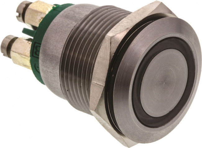 MPI002/TERM/GN, Pushbutton Switches GRN RING SCREW TERM