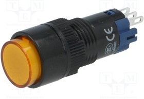 V12Y-11-O, Переключатель: кнопочный, Пол: 2, SPDT, 0,5A/250ВAC, 1A/24ВDC, IP40