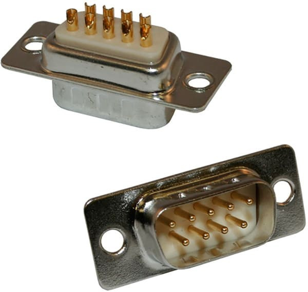 172-E15-103R001, 172 15 Way Panel Mount D-sub Connector Plug, 2.54mm Pitch