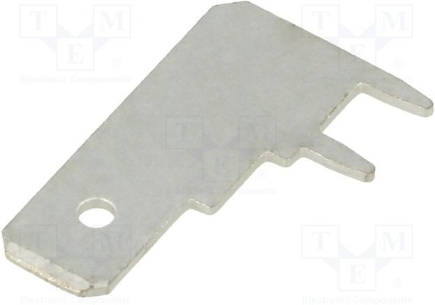 PCFL250, Наконечник: плоский, 6,35мм, 0,8мм, "папа", THT, латунь, луженые