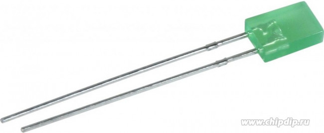 L-113GDT, Светодиод 2х5мм/зеленый/ 568нм/1.8-5мкд/110°