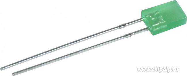 L-113GDT, Светодиод 2х5мм/зеленый/ 568нм/1.8-5мкд/110°