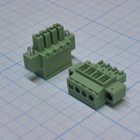15EDGKAM-3.81- 04P-14-100A(H), (15EDGKAM-3.81- 04P-14-100ZH), Разъемный клеммный блок, 4 контакта шаг 3.81мм