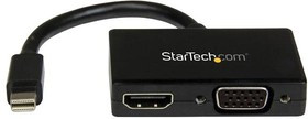MDP2HDVGA, Переходник разъема, Mini DisplayPort, 1 вывод(-ов), Штекер, HDMI, 2 вывод(-ов), Гнездо