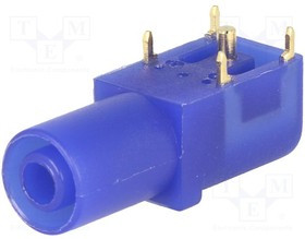 FCR7350L, Гнездо, "банан" 4мм, 24А, 33мм, синий, Монтаж на панель