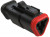 AT06-3S-SR01BLK, Conn Housing PL 3 POS Crimp ST Cable Mount Black