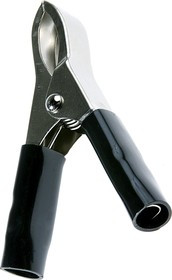 AG-B35 (8-0039 black), Зажим "Крокодил" с изолятором черный, 35А, 75мм