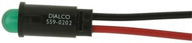 559-0202-003F, PANEL MOUNT INDICATOR, LED, 6.35MM, GREEN, 5V