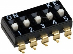 DMHA-05G-G, DIP переключатель 5 групп шаг 2.54мм для поверхностного монтажа