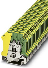 0441012, USLKG 4 Series Green, Yellow Modular Terminal Block, 4mm², Single-Level, Screw Termination