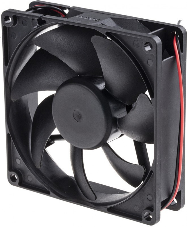 EE92251B1-000U-A99, Вентилятор осевой, 12В DC, 92x92x25мм, подшипник качения, 87,55куб.м/ч, 34дБА, 28AWG