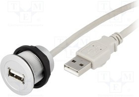 09454521923, Гнездо USB, 22мм, har-port, -25-70°C, d22,3мм, IP20, Дл: 2м