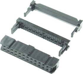 IDC-24F (DS1016-24), Розетка 2.54мм на шлейф 24 pin с фиксатором кабеля