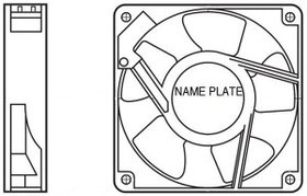 11925PBB3LEA00, AC Осевой вентилятор, серия 11925PB, 230В, Square, 119 мм, 25 мм, Шарикоподшипник, 70.6 фут³/мин