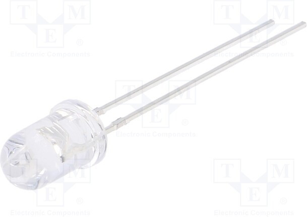 OSG5DA5A31A-12V, Светодиод, 5мм, зеленый, 3000-4200мкд, 30°, Поверхность выпуклая