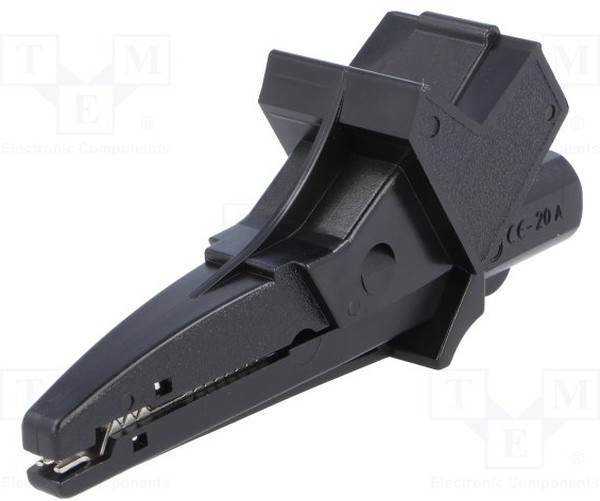 SAK6674-SW, Зажим "крокодил", 12А, 600ВDC, черный, Диап.захвата: макс.20мм SAK6674-SW, Зажим "крокодил", 12А, 600ВDC, черный, Диап.захвата: макс.20мм