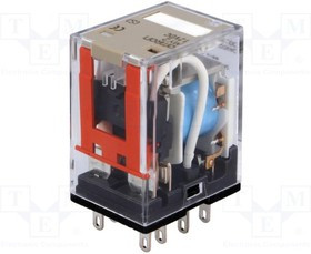 MY2-12DC, Реле: электромагнитное, DPDT, Uобмотки: 12ВDC, 10A/220ВAC, 1100ВА