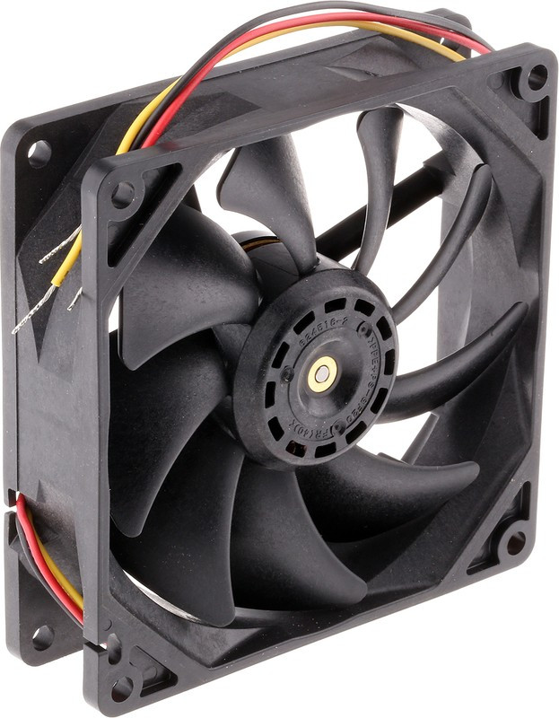 9S0912L4011, San Ace 9S Series Axial Fan, 12 V dc, DC Operation, 49.8m³/h, 840mW, 70mA Max, 92 x 92 x 25mm 9S0912L4011, San Ace 9S Series Axial Fan, 12 V dc, DC Operation, 49.8m³/h, 840mW, 70mA Max, 92 x 92 x 25mm