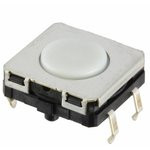 B3W-4000S, Switch Tactile N.O. SPST Flat Round Button PC Pins 0.05A 24VDC 3000000Cycles 1.96N Thru-H