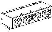 5558525-1, Modular Connectors / Ethernet Connectors 6 PORT 8 POS SHIELD CAT5