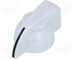 GW6M-20X14-B, Ручка, с указателем, dоси: 6мм, d19,5x14мм, белый, Ось: с насечкой