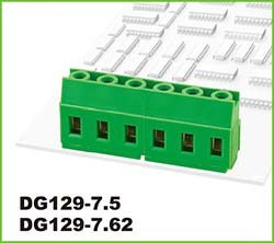 DG129-7.5-02P-14-00AH, Клеммник 2 конт. шаг 7.50 мм модульный, вертик. на плату, H = 19.5 мм, микрол