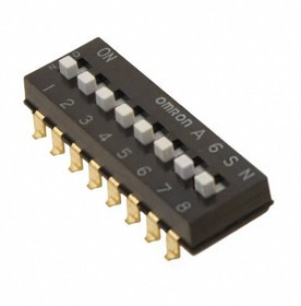 A6SN-8104, DIP Switches / SIP Switches 8P Knife-Edge, 2.3mm Slide SMT Raised-Ac