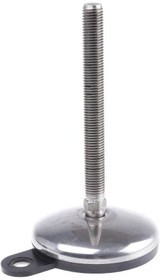 A205/008, Stainless Steel Adjustable Feet 100mm Dia. 188mm 1000kg Static load Capacity,150mm M16 3.5