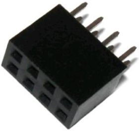 ZL262-8DG, Гнездо штыревое "мама" PIN 8 прямой 2,54мм THT 2x4 ZL262-8DG, Гнездо штыревое "мама" PIN 8 прямой 2,54мм THT 2x4