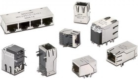 74980111211, Modular Connectors / Ethernet Connectors WE-RJ45 Intgtd XFMR 1X1 SMD Tab Up EMI