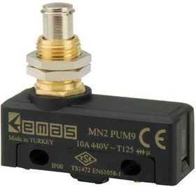 MN2PUM9, Микропереключатель 10А 250VAC с плунжером на панель
