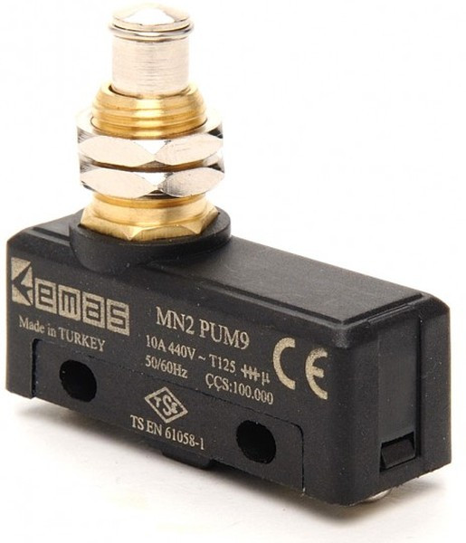 MN2PUM9, Микропереключатель 10А 250VAC с плунжером на панель