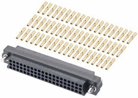 M83-LFD1F2N60-0000-000, Прямоугольный разъем, винты, Datamate J-Tek M83-LF Series, 60 контакт(-ов), Гнездо, 2 мм, Обжим