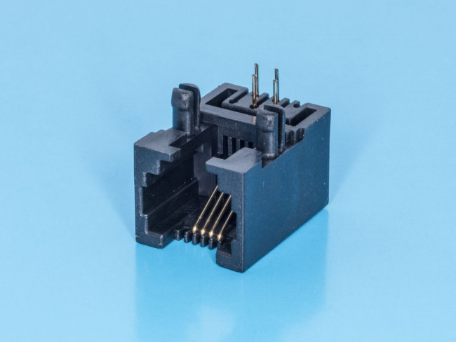 TJ4-6P4C, Розетка RJ14 телефонная на плату тип 4