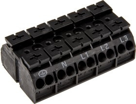 862-1505, 862 Series Terminal Strip, 5-Way, 32A, 20 12 AWG, Wire, Push-In Cage Clamp Termination