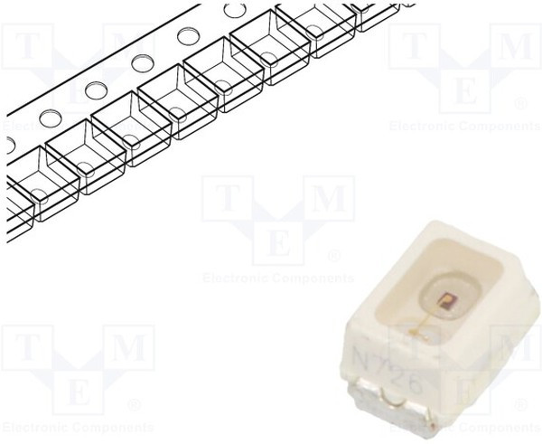 VLMK23P2R1-GS08, LED; SMD; Mini PLCC2; red; 56?120(typ)-140mcd; 2.3x1.3x1.4mm; 60°
