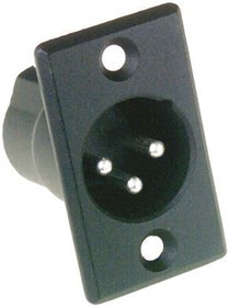 AC3MMPNZB, Amphenol Panel Mount XLR Connector, Male, 3 Way, Silver Plating