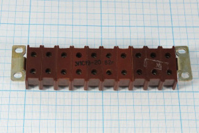 Клеммная плата 114x16x25,8, контакты 20C, монтаж винт, 4отверстия, 3ПС19-20