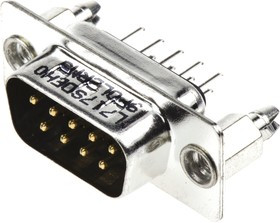 L717SDEH09P OL2 RM5, Amphenol L717SD 9 Way Panel Mount D-sub Connector Plug, 2.74mm Pitch, with 4-40 UNC, Threaded Insert
