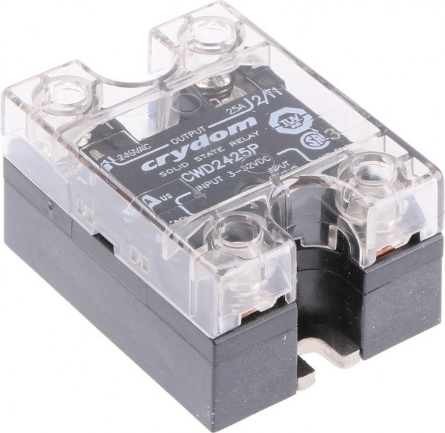 CWD2425P, Твердотельное реле, SPST-NO, 25 А, 280 В СКЗ, Панель, Винт, Переход Через Нуль