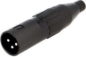 AC3MMCP, Вилка; XLR; "папа"; PIN: 3; прямой; на провод; пайка; посеребренные