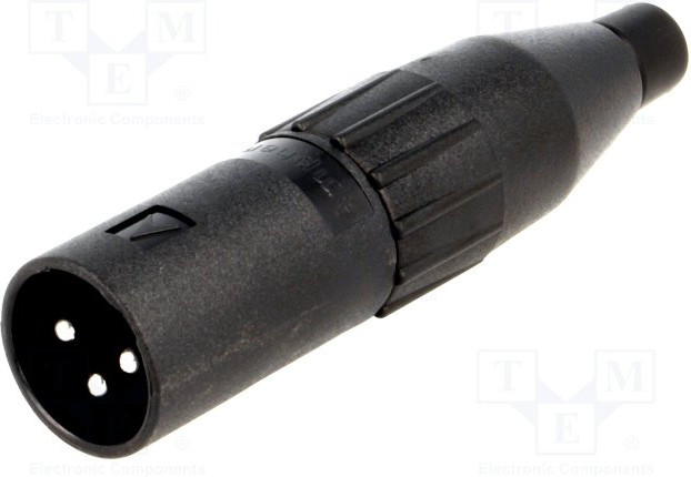 AC3MMCP, Вилка; XLR; "папа"; PIN: 3; прямой; на провод; пайка; посеребренные