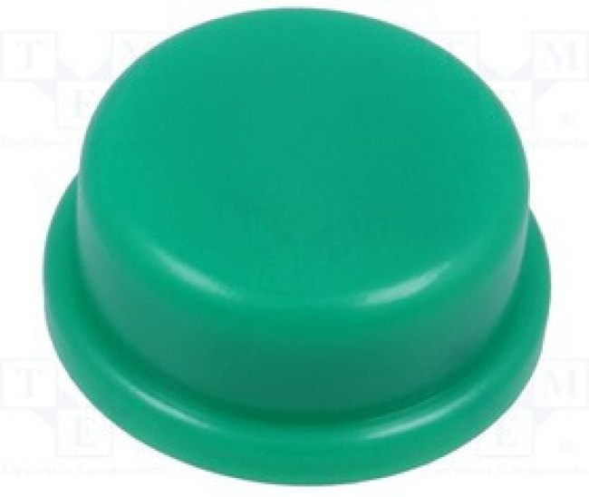 TACT-2BRGN, Клавиша, круглая, зеленый, d13мм, TACTS-24N-F, TACTS-24R-F