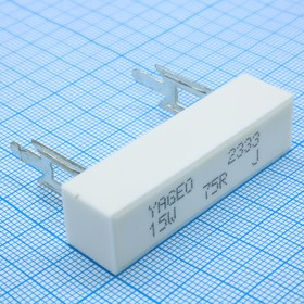 SQZ15AJB-75R, (SQZ 15W 75 5%), Резистор керамический цементный радиальный (SQZ) 15Вт 75Ом +5%