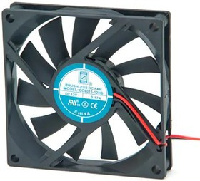 OD8015-24MB, DC Fans DC Fan, 80x80x15mm, 24VDC, 23CFM, 0.08A, 26dBA, 2500RPM, Dual Ball, 2xWire 24AWG